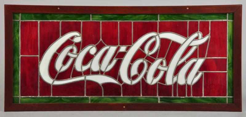 Appraisal: Coca-Cola Stained Glass Sign Description Circa to Very nicely made