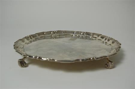 Appraisal: A Scottish salver J F Glasgow circular moulded border and