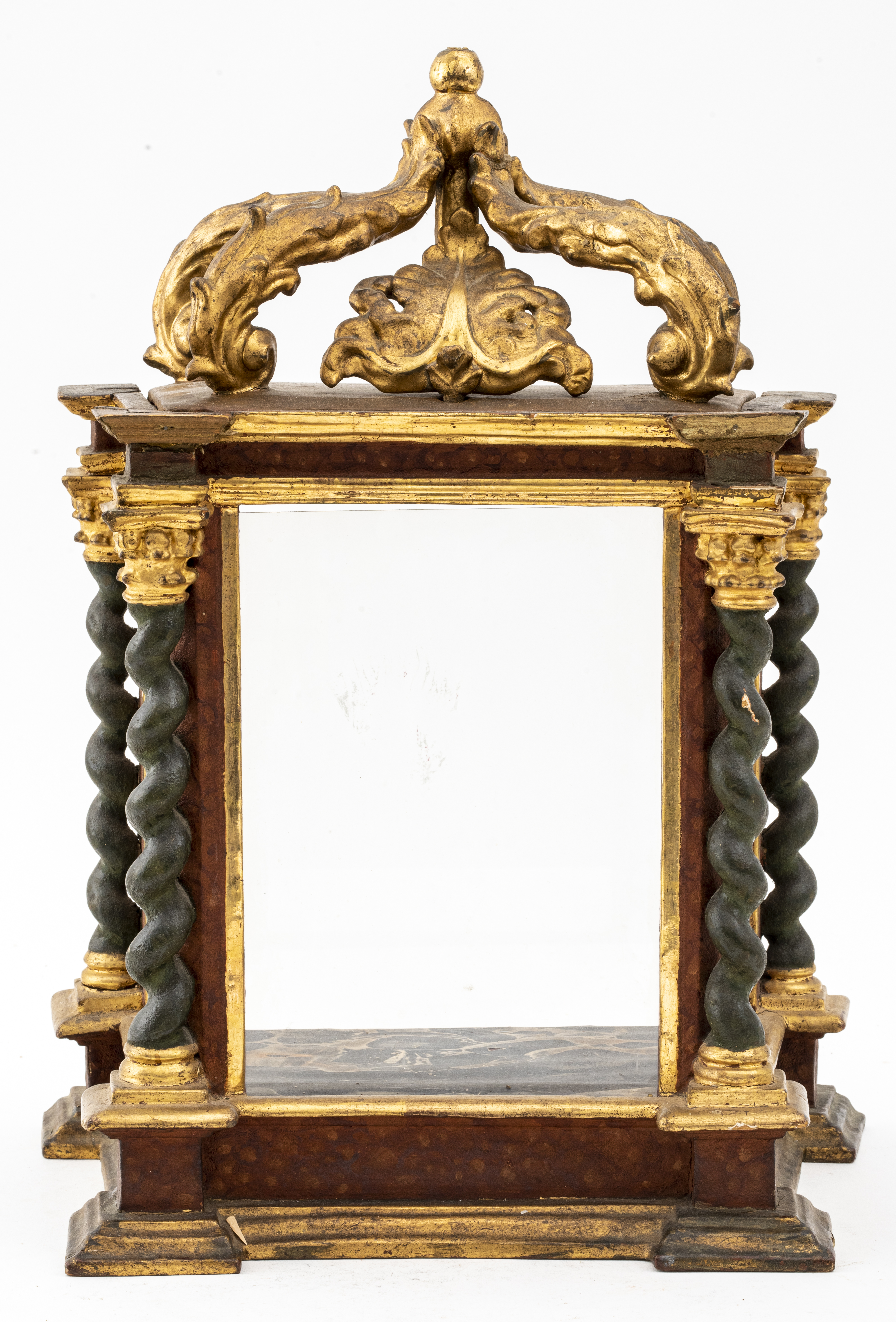 Appraisal: BAROQUE GILTWOOD CIBORIUM DISPLAY BOX Baroque display box in the