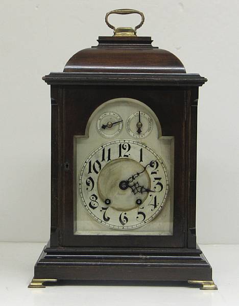 Appraisal: A George III style brass mounted walnut cased bracket clock