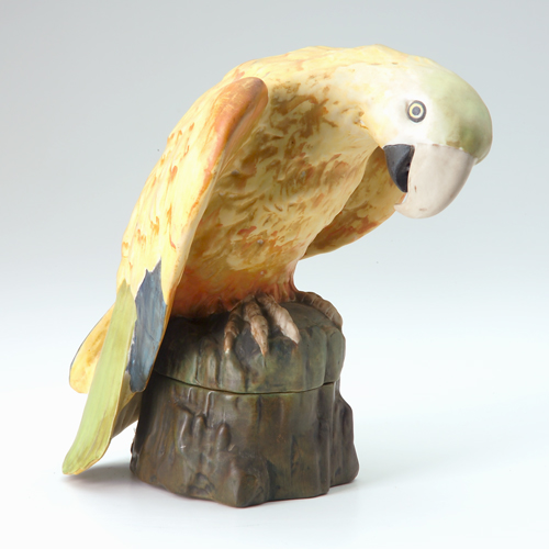 Appraisal: Fulper parrot lamp in porcelain with yellow and green matte