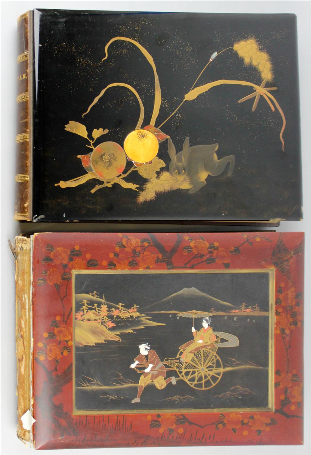 Appraisal: TWO JAPANESE TINTED PHOTOGRAPH ALBUMS early th C the first