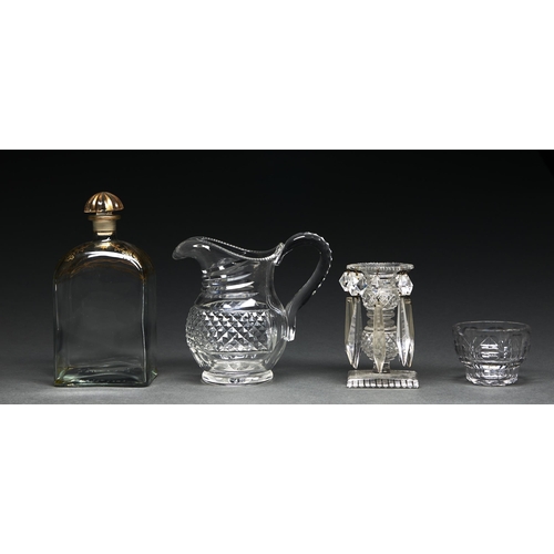 Appraisal: An English or Irish cut glass ogee preserve or honey