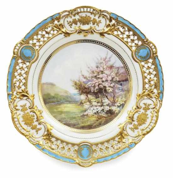 Appraisal: A ROYAL CROWN DERBY HAND PAINTED CABINET PLATE SIGNED J