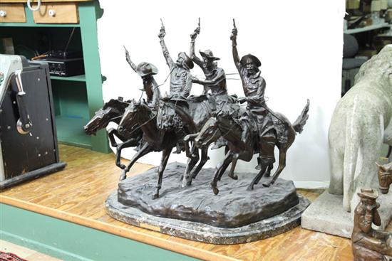 Appraisal: BRONZE AFTER REMINGTON ''Coming through the Rye'' Large bronze of