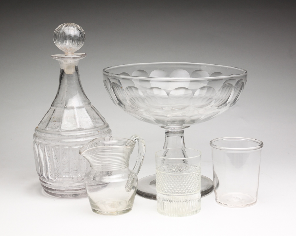 Appraisal: Nineteenth century Two pieces of -mold tumbler and decanter with