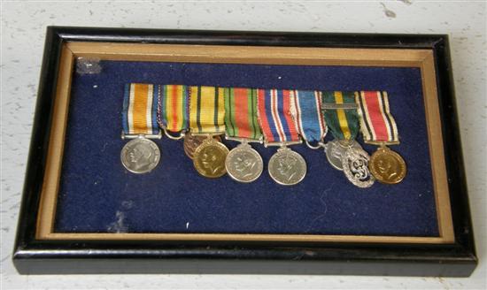 Appraisal: Eight miniature medals - Great War medal Territorial for Voluntary