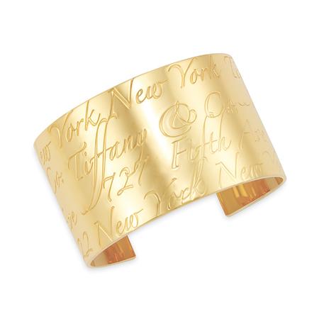 Appraisal: Gold Signature Cuff Bangle Bracelet Tiffany Co Estimate -