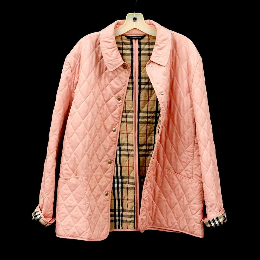 Appraisal: Burberry London Quilted Light Jacket Pink exterior snap closures with