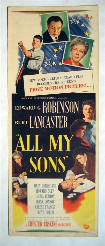 Appraisal: pieces Movie Posters Adapted Important Stage Plays All My Sons