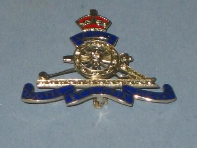 Appraisal: A ROYAL ENGINEERS BROOCH in white gold and enamel set