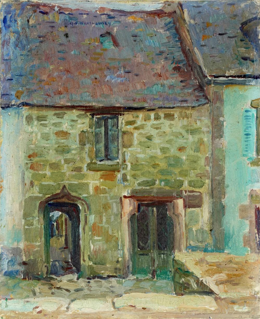 Appraisal: ABEL WARSHAWSKY - INN COURTYARD BRITTANYoil on panel unframed signed