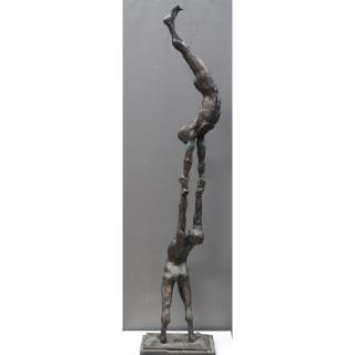 Appraisal: Howard Garnitz Two Acrobats Large Bronze Sculpture depicting two acrobats