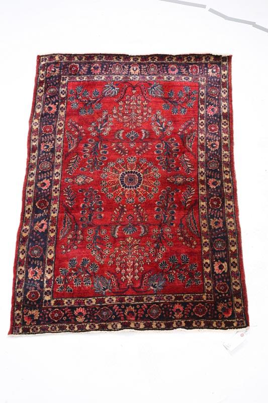 Appraisal: ORIENTAL RUG Sarouk ca s- s Burgundy ground with open