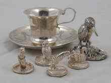 Appraisal: A mixed lot comprising a silver cup and saucer hallmarked