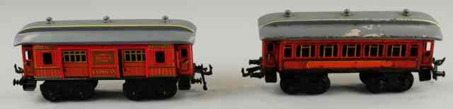 Appraisal: BING 'O' GAUGE TRAIN CARS Includes baggage car and passenger