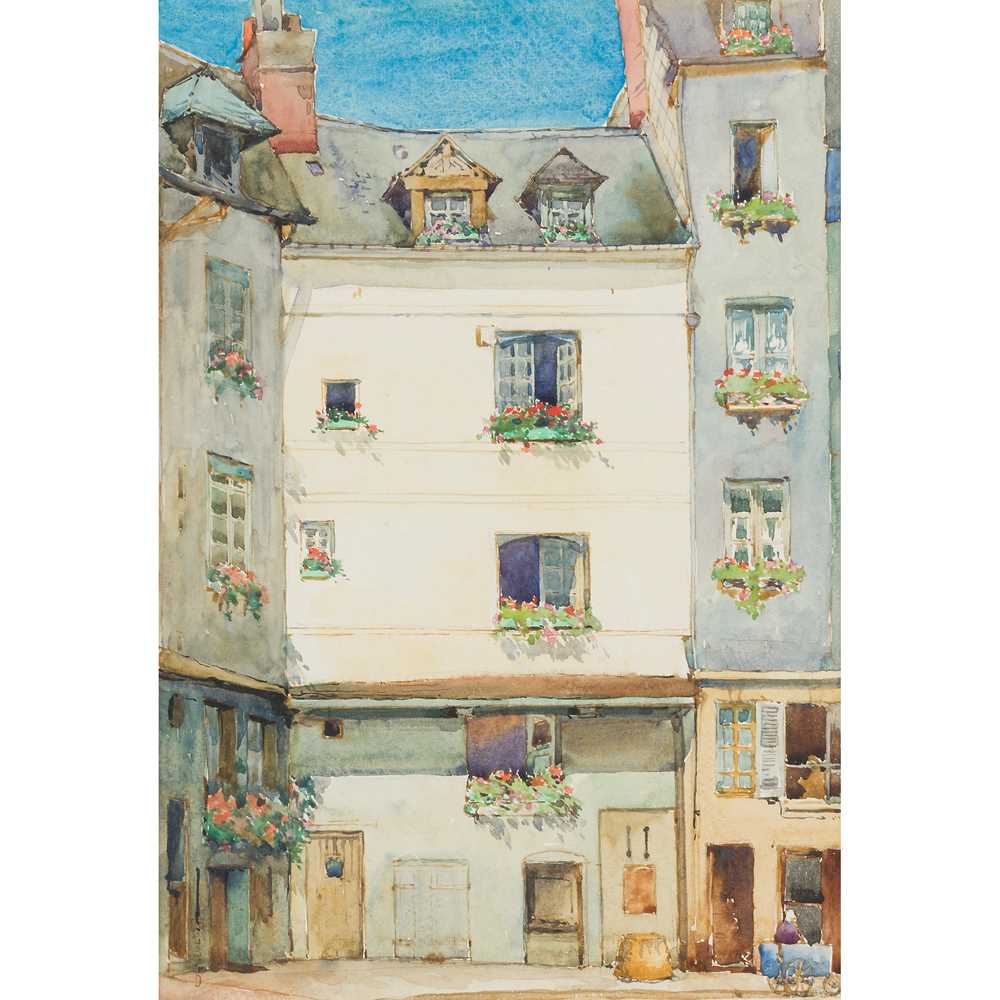 Appraisal: JOHN WADSWORTH BRITISH - PLACE DE MARCH HONFLEUR watercolour signed