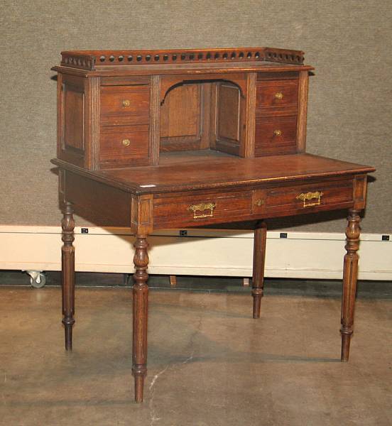 Appraisal: A Victorian oak writing desk late th century height in