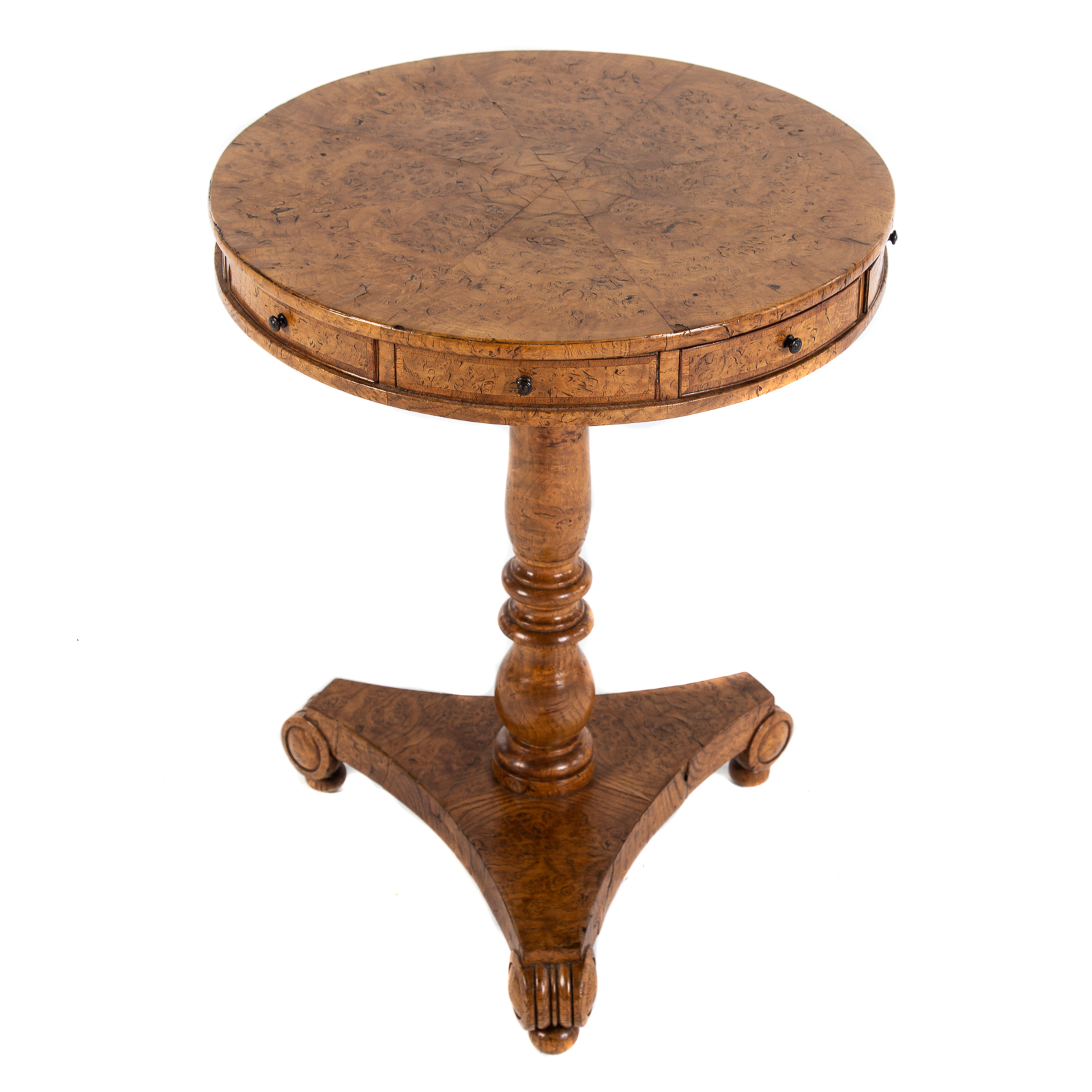 Appraisal: GEORGE IV BURLWOOD LAMP TABLE Circular table with four working