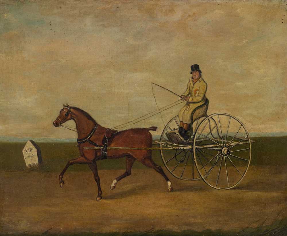 Appraisal: TH CENTURY PROVINCIAL ENGLISH SCHOOL CARRIAGE DRIVING Oil on canvas