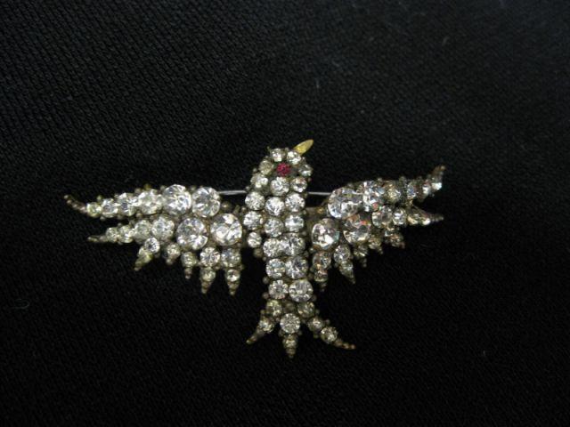 Appraisal: Victorian Costume Brooch figural bird rhinestone studded