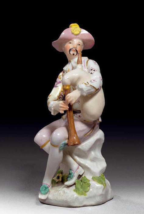 Appraisal: FIGURE OF A BAGPIPE PLAYER Meissen circa Model by J