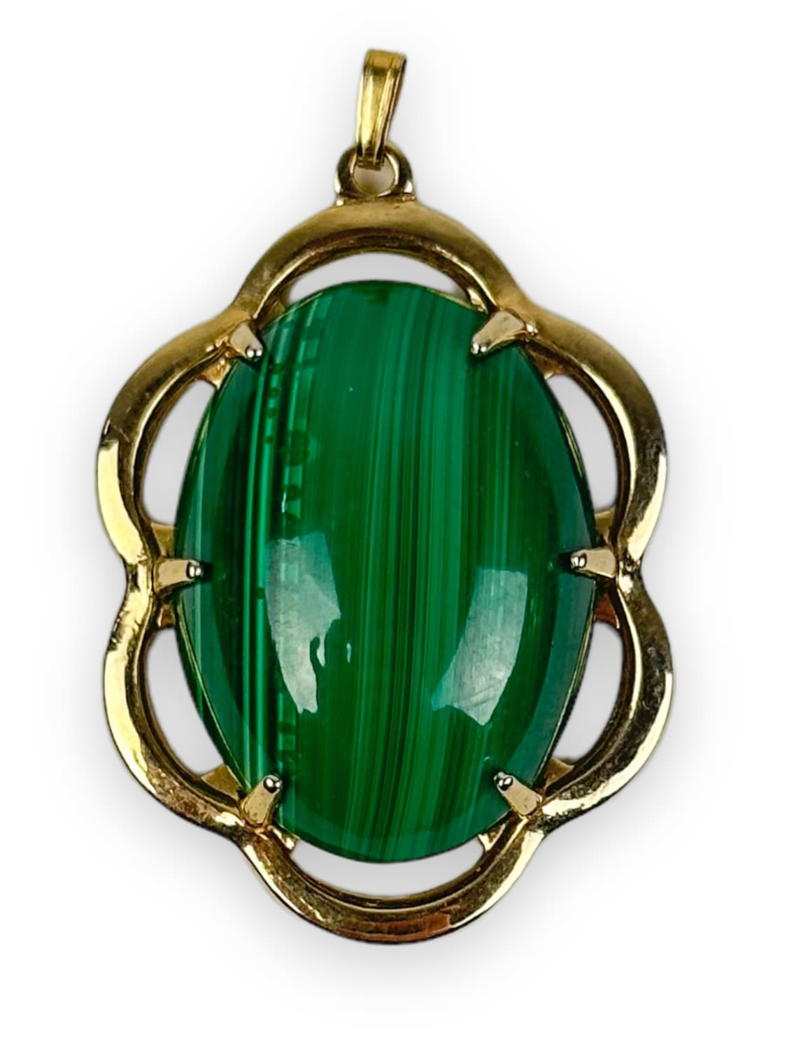 Appraisal: K Gold Malachite PendantPendant x Total weight g