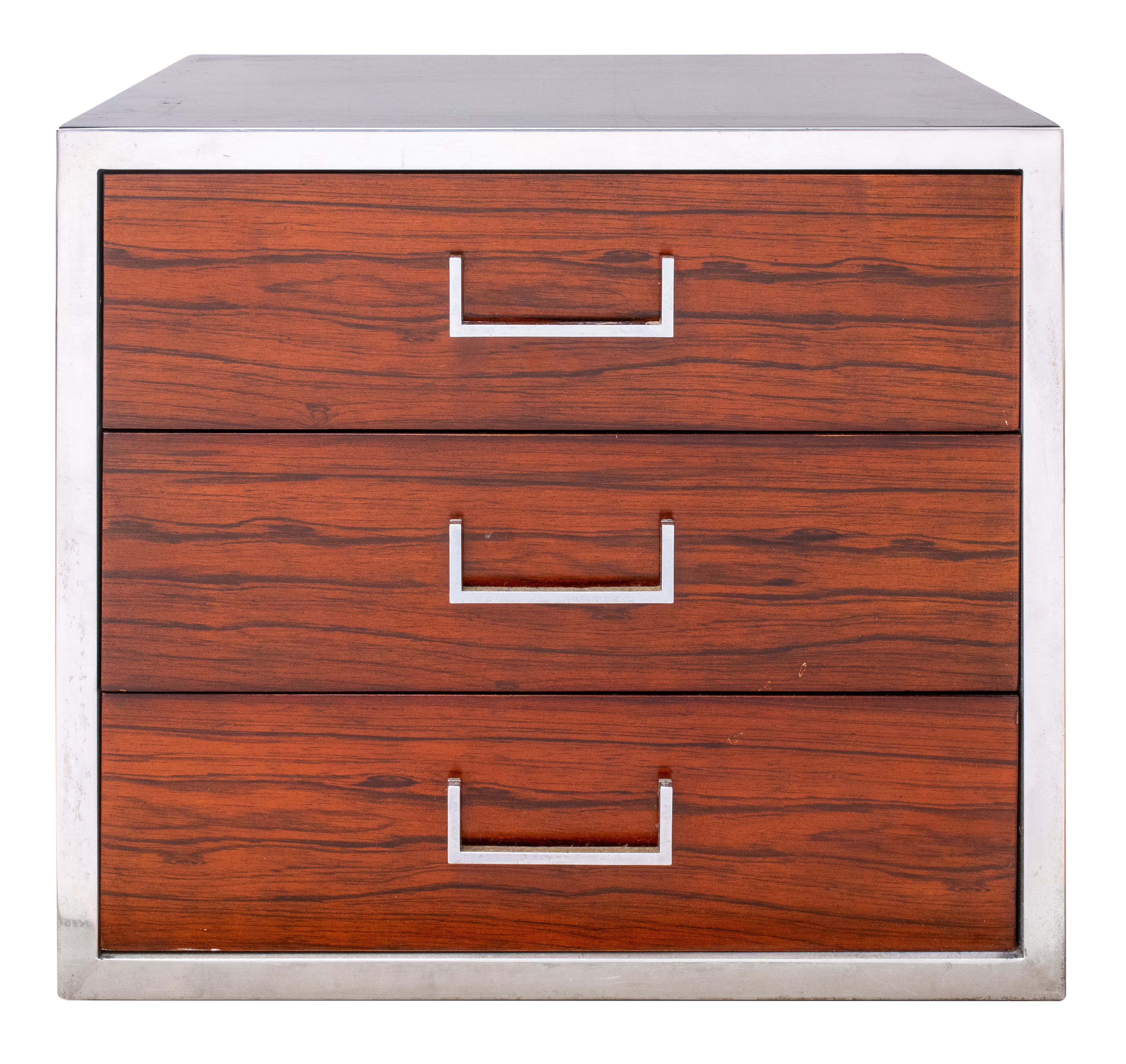 Appraisal: MODERN THREE DRAWER NIGHT STAND Modern night stand or cabinet