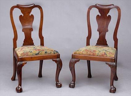 Appraisal: PAIR OF EARLY GEORGE III MAHOGANY SIDE CHAIRS Each with