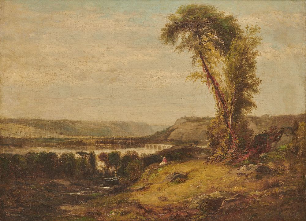 Appraisal: JAMES McDOUGAL HART American - Landscape with Aqueduct oil on