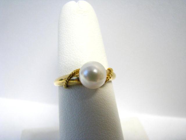 Appraisal: K Yellow Gold Mikimoto Pearl Ring approx mm pearl size