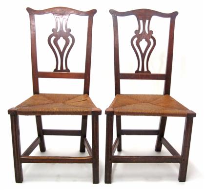 Appraisal: Pair of Chippendale side chairs new england mid to late