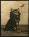 Appraisal: CHARCOAL DRAWING - Kitten with Butterfly by Howard Tilly ca