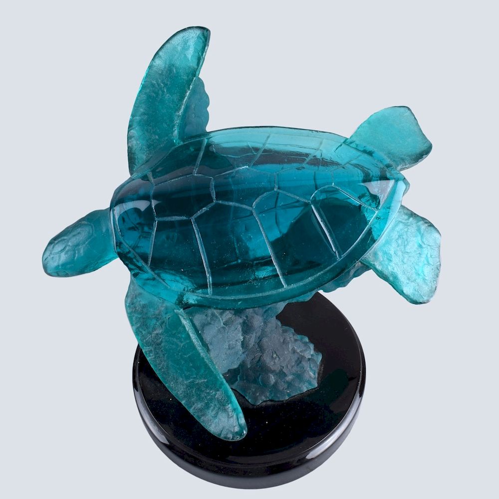 Appraisal: Robert Wyland Acrylic Sculpture Robert Wyland Acrylic Turtle Sculpture Signed