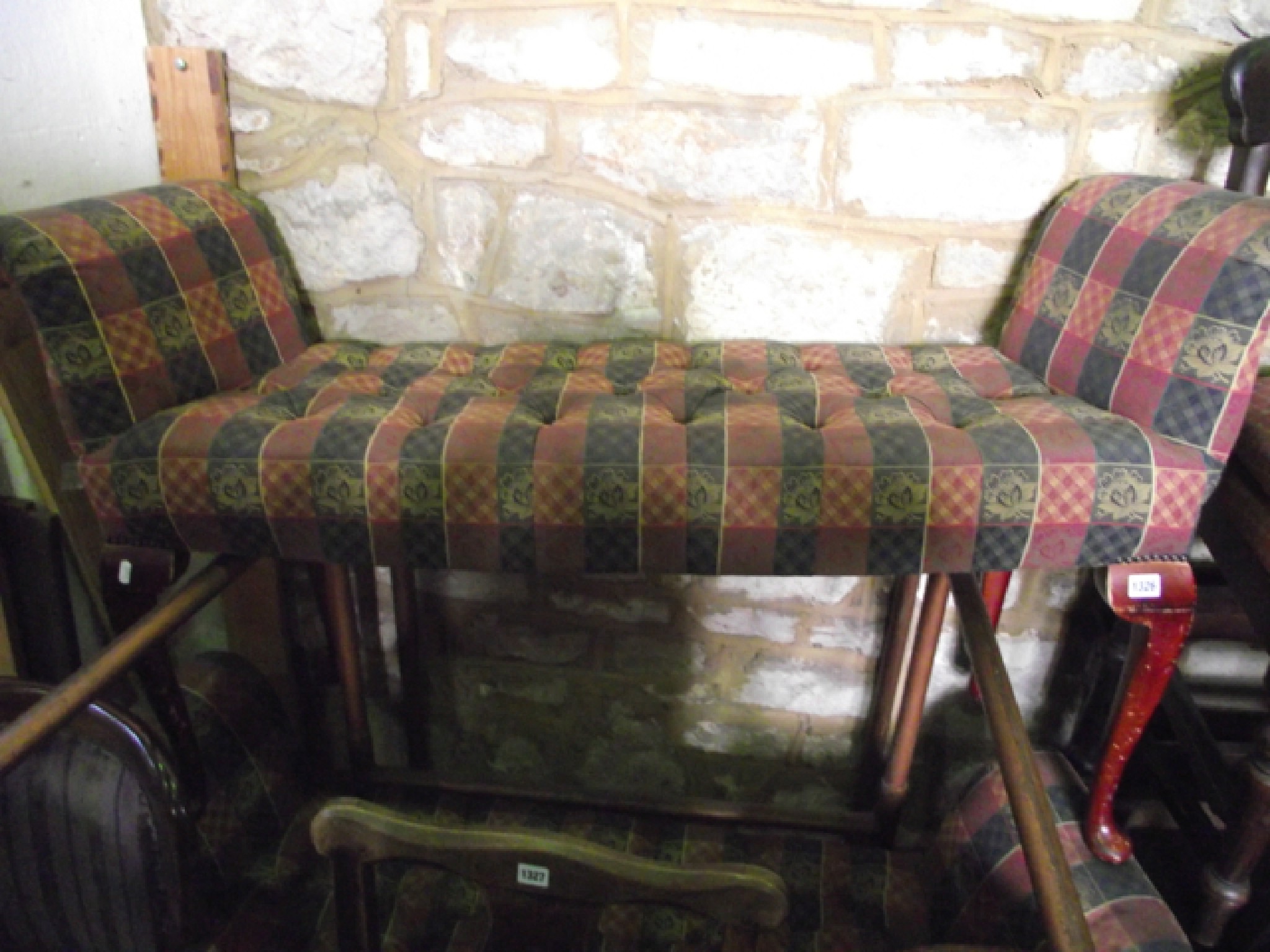 Appraisal: A pair of Georgian style tapering window seats with upholstered