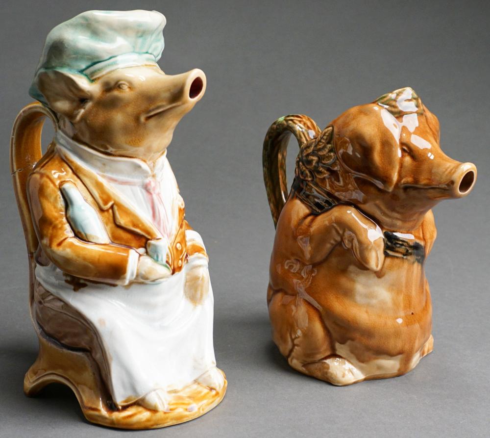 Appraisal: Frie Onnaing Faience Pig' Pitcher and a Ceramic Pig Pitcher