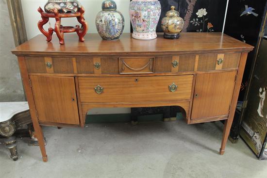 Appraisal: SIDE BOARD Mahogany with a reeded top drawer over another