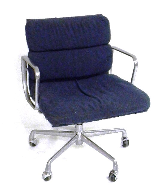 Appraisal: Herman Miller after Eames design rolling armchair chrome metal support