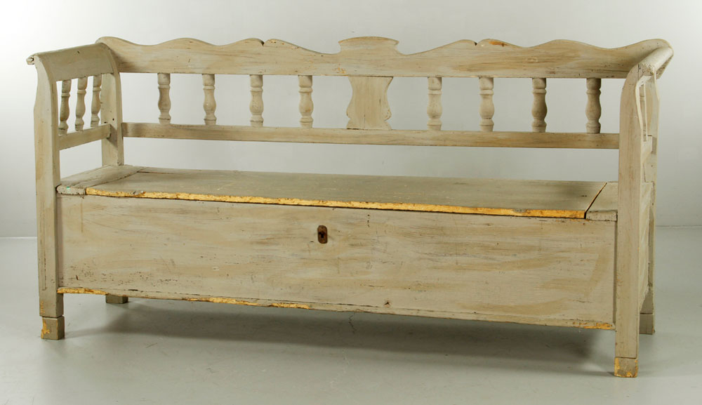 Appraisal: - th C Bench th century bench with storage below