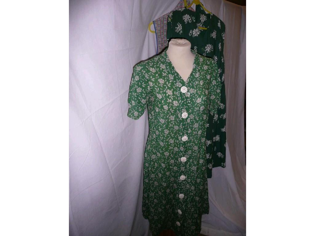 Appraisal: Two vintage summer dresses bust - green cotton background with