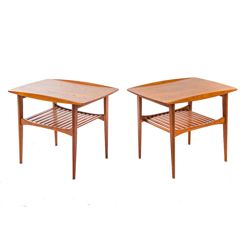 Appraisal: Two France Son Danish Modern Teak Side Tables mid- th