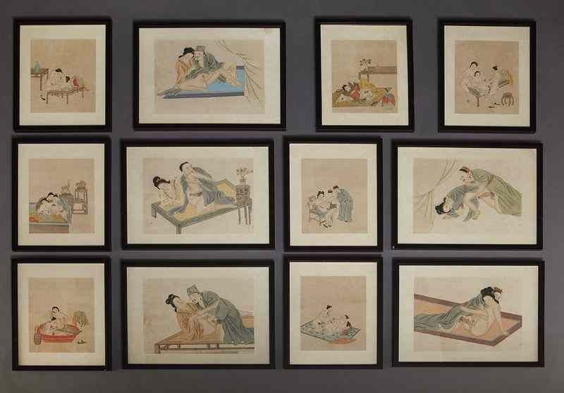 Appraisal: Chinese erotic watercolors - Site ''H x ''W - Site