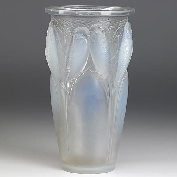 Appraisal: LALIQUE Ceylan vase of opalescent glass c M p No