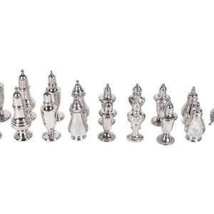 Appraisal: A Collection of Eighteen Silver Salt and Pepper Shakers comprising