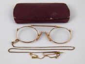 Appraisal: A pair of antique gilt metal spectacles