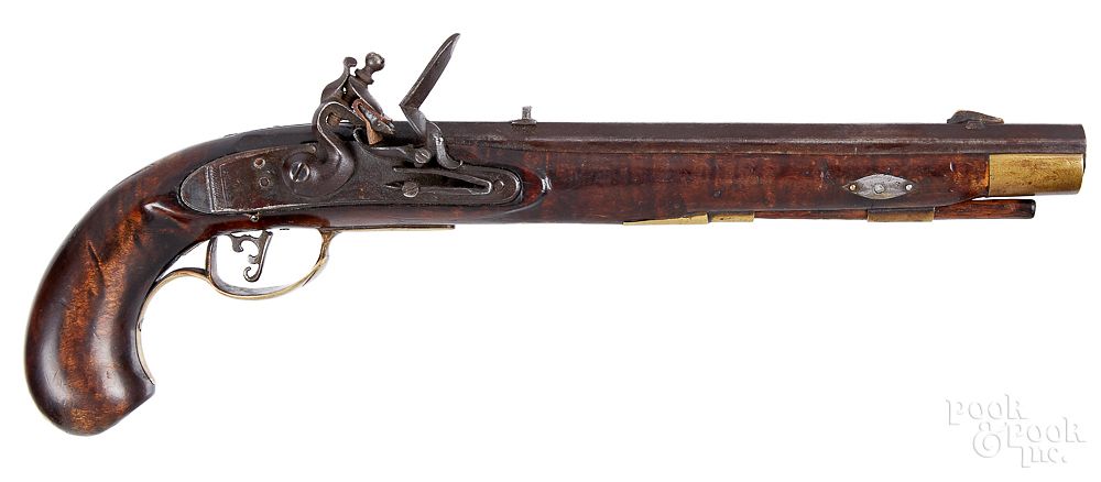 Appraisal: Lehigh County Pennsylvania flintlock pistol Lehigh County Pennsylvania flintlock pistol