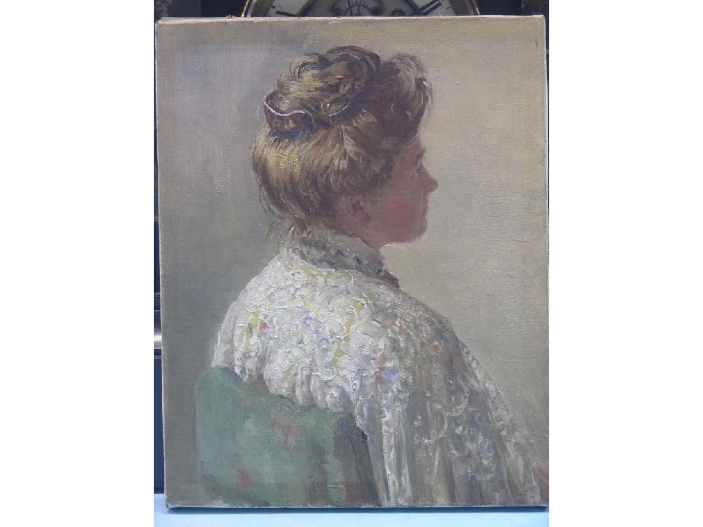 Appraisal: E Sylvia Shaw - three oil paintings female portrait bust