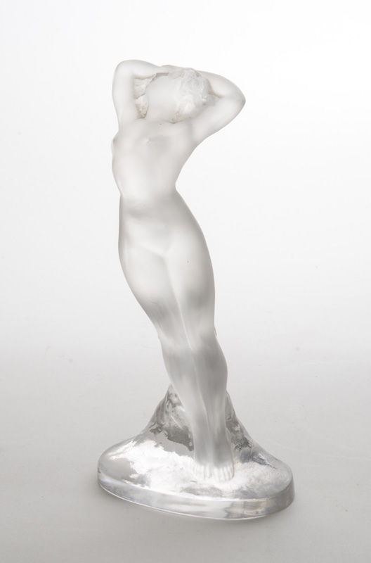 Appraisal: LALIQUE FROSTED GLASS FIGURE OF A FEMALE NUDE Etched in