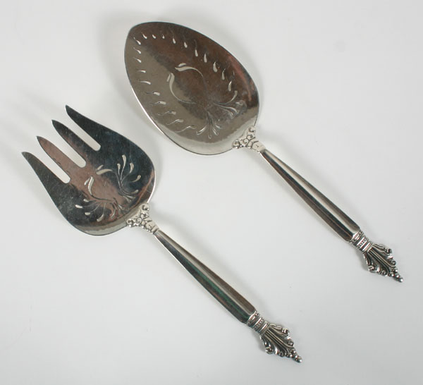 Appraisal: Two early Georg Jensen silver serving pieces in the Acanthus