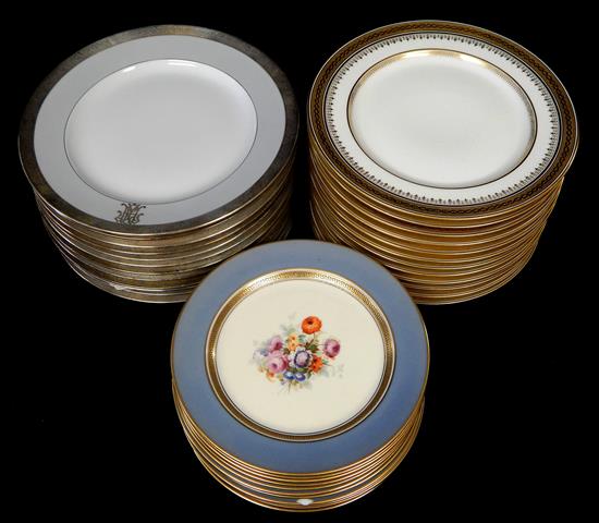 Appraisal: Three sets of twelve plates thirty-six pieces D C Limoges